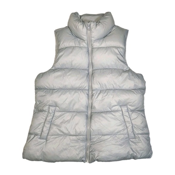 Old Navy Jackets & Blazers - Old Navy Puffer Vest Womens M Gray Jacket Fleece Lined Medium Solid Cozy